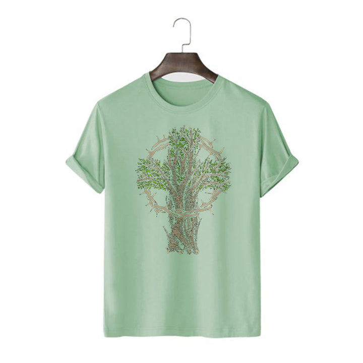 Christianartworkshop Modern Style Tree Of Life Kurzärmliges gewaschenes T-Shirt