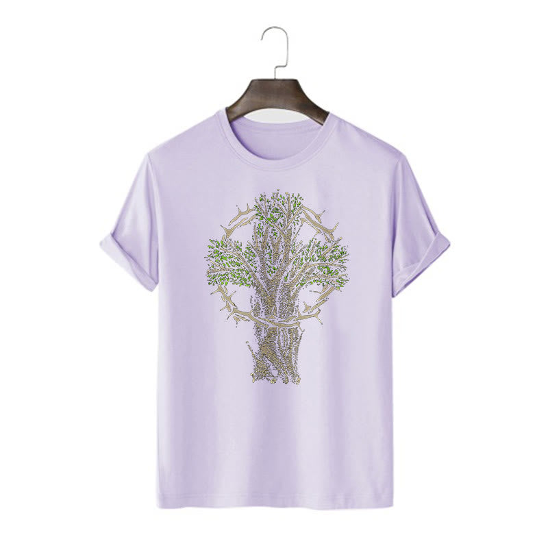 Christianartworkshop Modern Style Tree Of Life Kurzärmliges gewaschenes T-Shirt