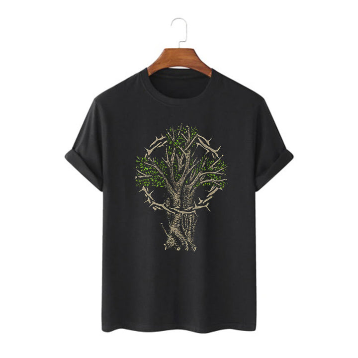 Christianartworkshop Modern Style Tree Of Life Kurzärmliges gewaschenes T-Shirt