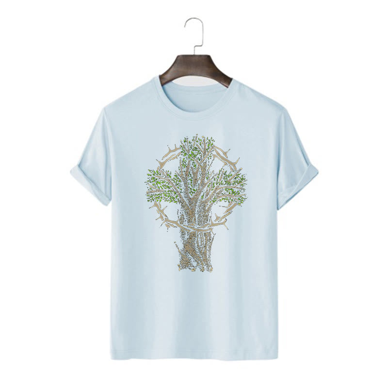 Christianartworkshop Modern Style Tree Of Life Kurzärmliges gewaschenes T-Shirt