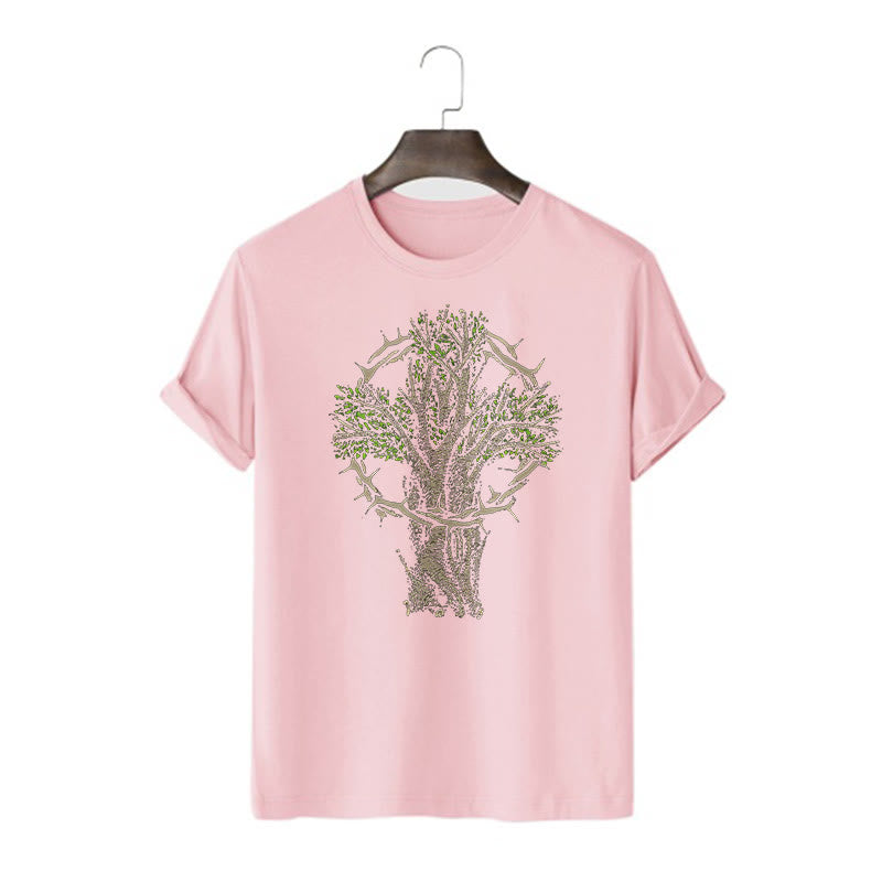 Christianartworkshop Modern Style Tree Of Life Kurzärmliges gewaschenes T-Shirt