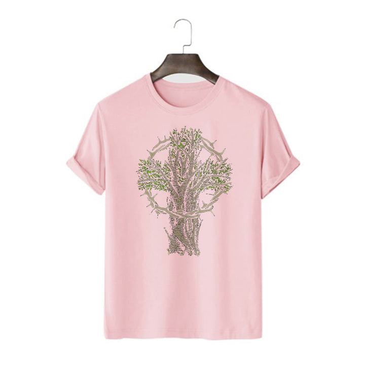 Christianartworkshop Modern Style Tree Of Life Kurzärmliges gewaschenes T-Shirt