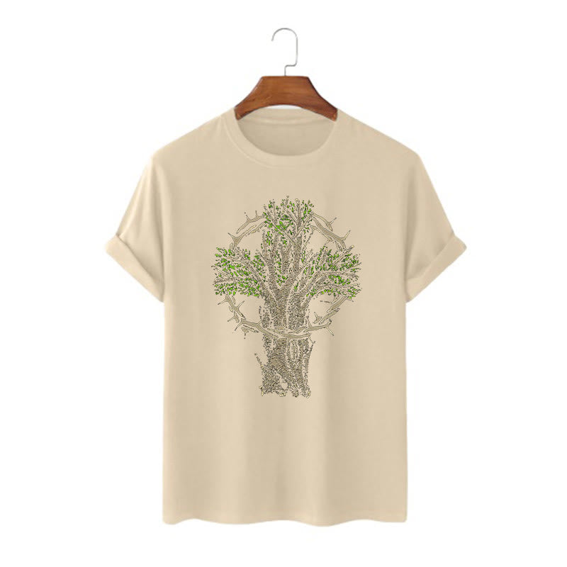 Christianartworkshop Modern Style Tree Of Life Kurzärmliges gewaschenes T-Shirt