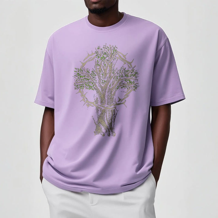 Christianartworkshop Modern Style Tree Of Life Kurzärmliges gewaschenes T-Shirt
