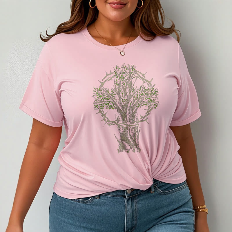 Christianartworkshop Modern Style Tree Of Life Kurzärmliges gewaschenes T-Shirt
