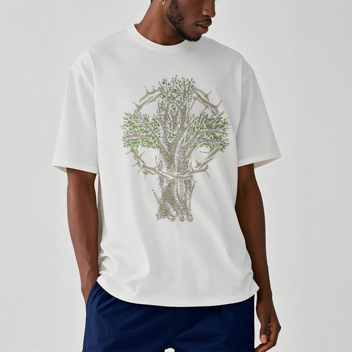 Christianartworkshop Modern Style Tree Of Life Kurzärmliges gewaschenes T-Shirt