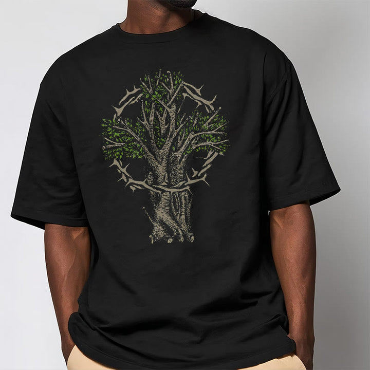 Christianartworkshop Modern Style Tree Of Life Kurzärmliges gewaschenes T-Shirt