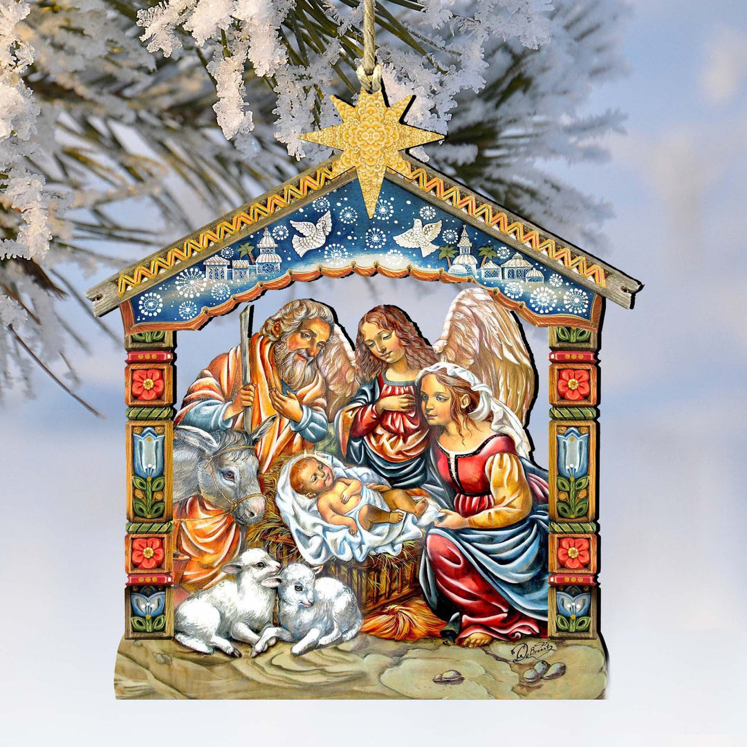 Christianartworkshop Weihnachtskrippe, Sternaufsatz, farbiger Stil, Weihnachtskrippe, hängende Ornamente - Weihnachtskrippe - image 0