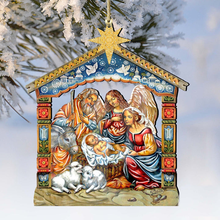 Christianartworkshop Weihnachtskrippe, Sternaufsatz, farbiger Stil, Weihnachtskrippe, hängende Ornamente - Weihnachtskrippe - image 0