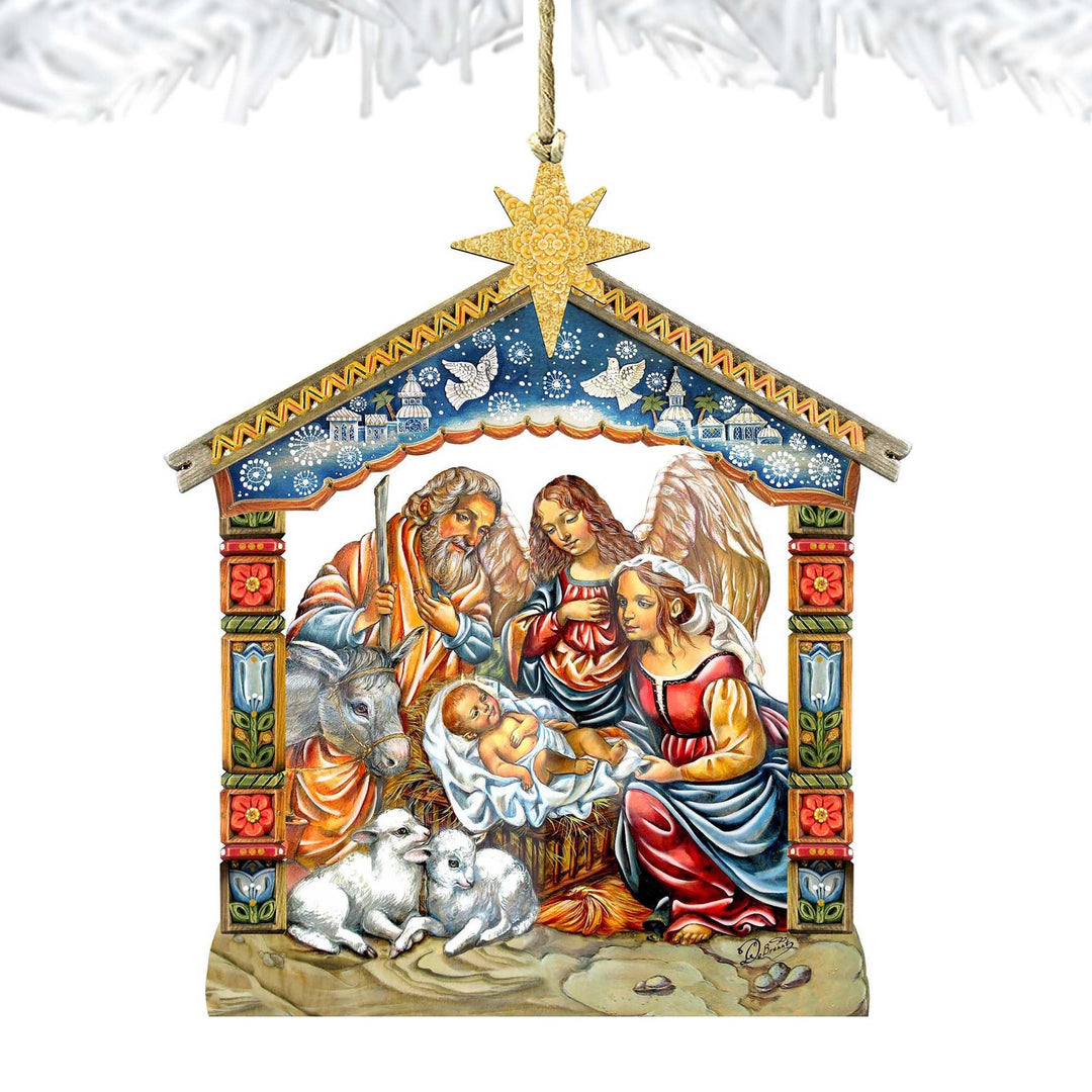 Christianartworkshop Weihnachtskrippe, Sternaufsatz, farbiger Stil, Weihnachtskrippe, hängende Ornamente - image 3