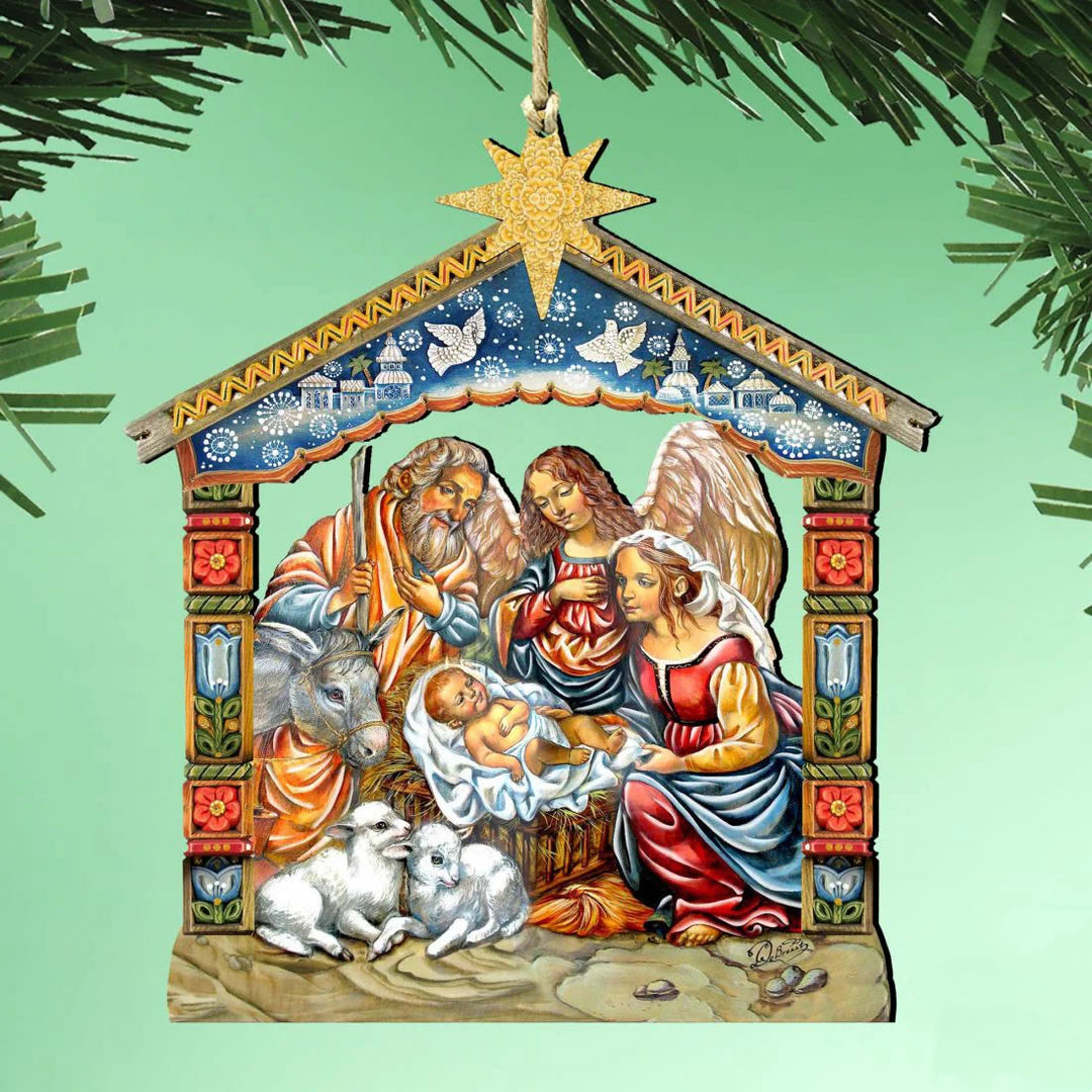 Christianartworkshop Weihnachtskrippe, Sternaufsatz, farbiger Stil, Weihnachtskrippe, hängende Ornamente - image 2