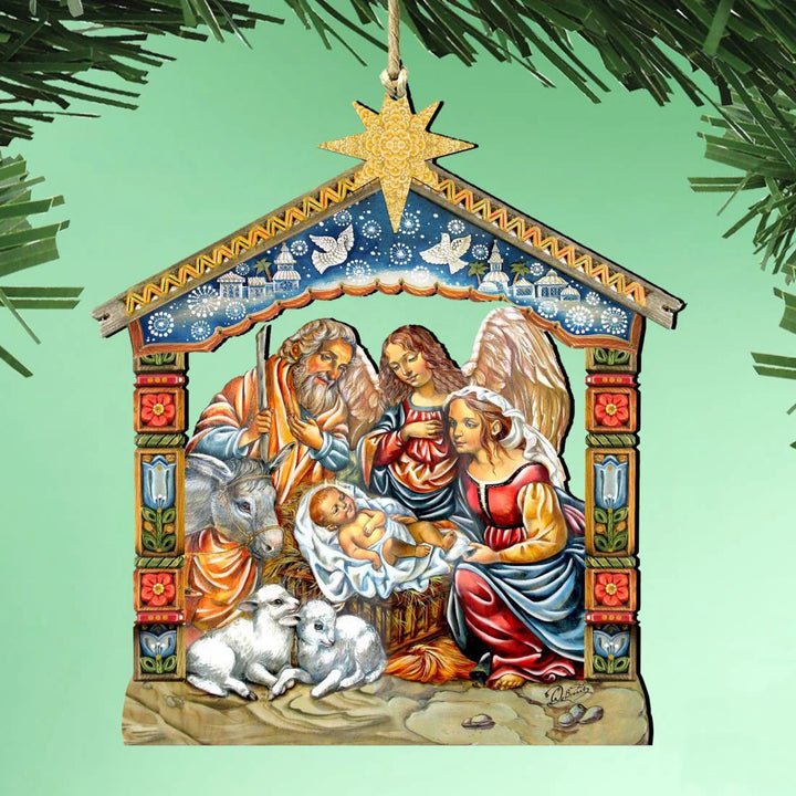 Christianartworkshop Weihnachtskrippe, Sternaufsatz, farbiger Stil, Weihnachtskrippe, hängende Ornamente - image 2