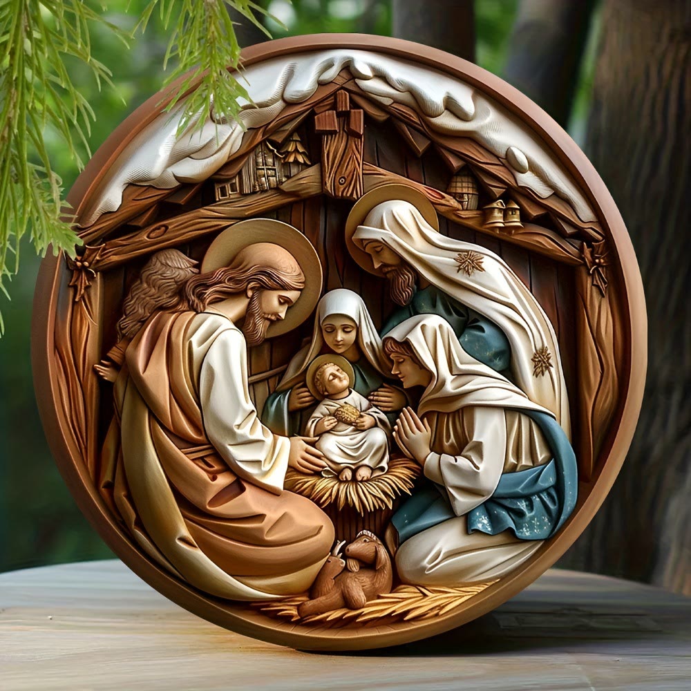 Christianartworkshop Klassischer Stil, Stereo, Winterliches Schneedach, Weihnachtskrippe, Hängende Ornamente - Weihnachtskrippe - image 0