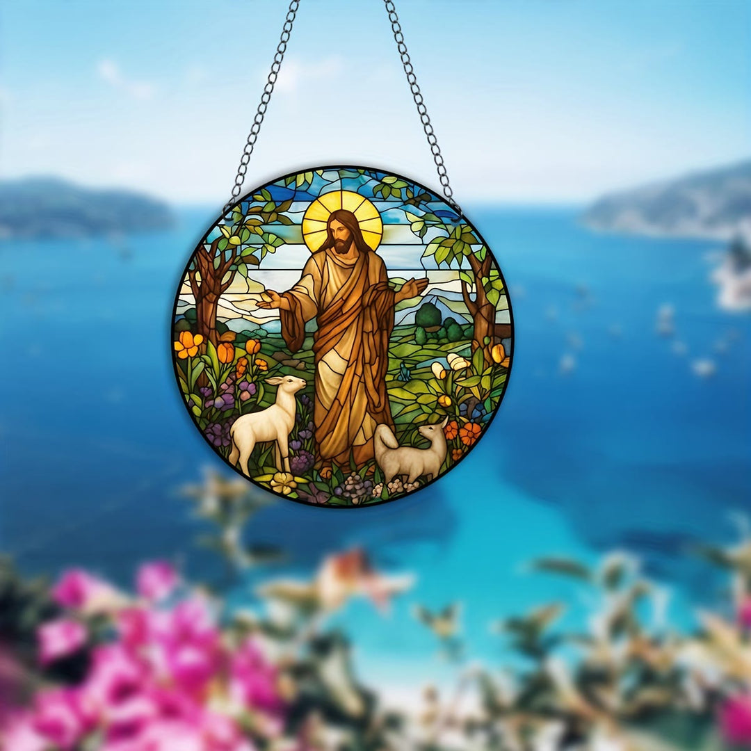 Christianartworkshop Buntglas-Stil, Jesus, der gute Hirte, Weihnachts-Hängeornamente - image 2