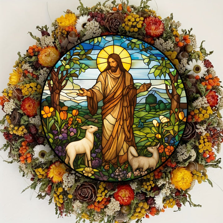 Christianartworkshop Buntglas-Stil, Jesus, der gute Hirte, Weihnachts-Hängeornamente - Jesus, der gute Hirte - image 0