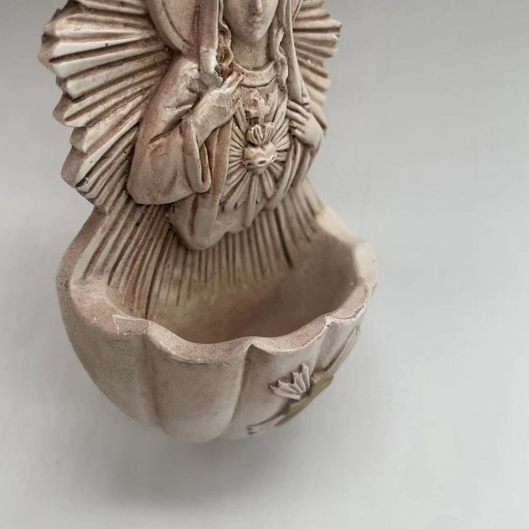 Christianartworkshop Aufbewahrungsbox aus Kunstharz im Retro-Skulpturenstil „Immaculate Heart of Mary“