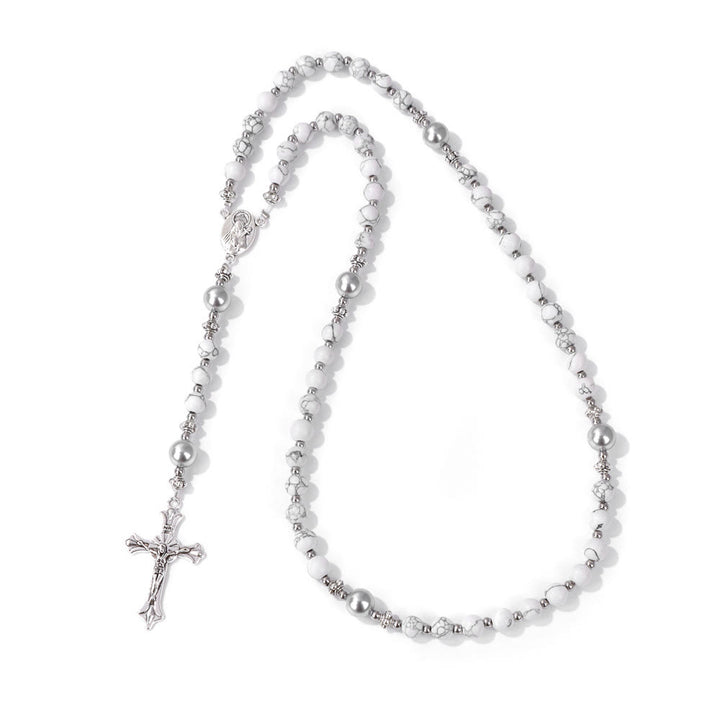 Rosenkranz mit Marienmedaille aus Naturstein und Perle von Christianartworkshop - Weißkiefer - image 18