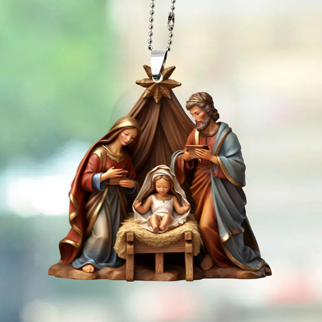 Christianartworkshop Weihnachtskrippe im klassischen farbigen Stil, Sternaufsatz, Weihnachtskrippe, hängende Ornamente - Weihnachtskrippe - image 0