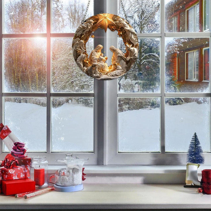 Christianartworkshop Klassischer realistischer Stil, Weihnachtskrippe, leuchtender Sternaufsatz, Weihnachtskrippe, hängende Ornamente - image 3