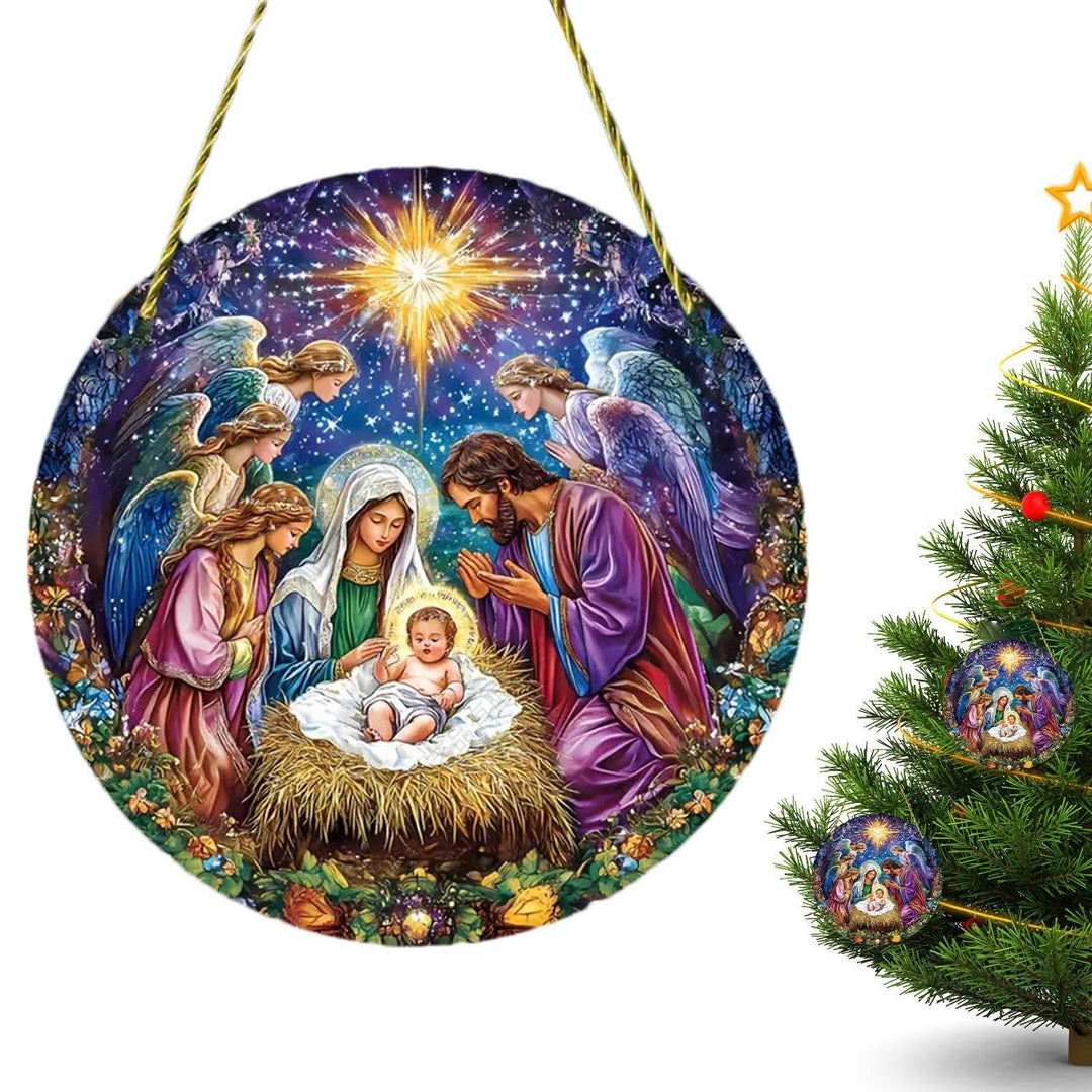 Christianartworkshop Klassischer farbiger Stil, Weihnachtskrippe, Engel, Weihnachtskrippe, hängende Ornamente - image 3