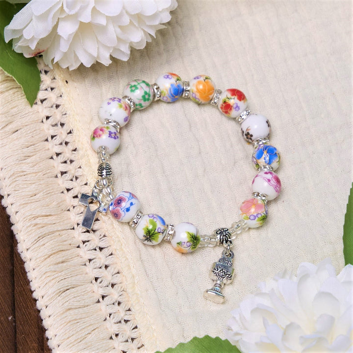 Christianartworkshop Armband mit Keramikperlen im farbenfrohen Stil „Holy Gail One Decade“
