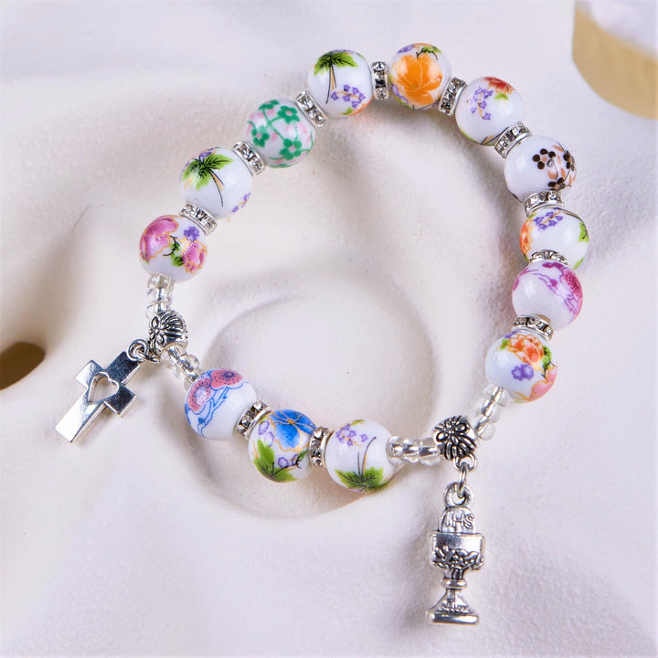Christianartworkshop Armband mit Keramikperlen im farbenfrohen Stil „Holy Gail One Decade“