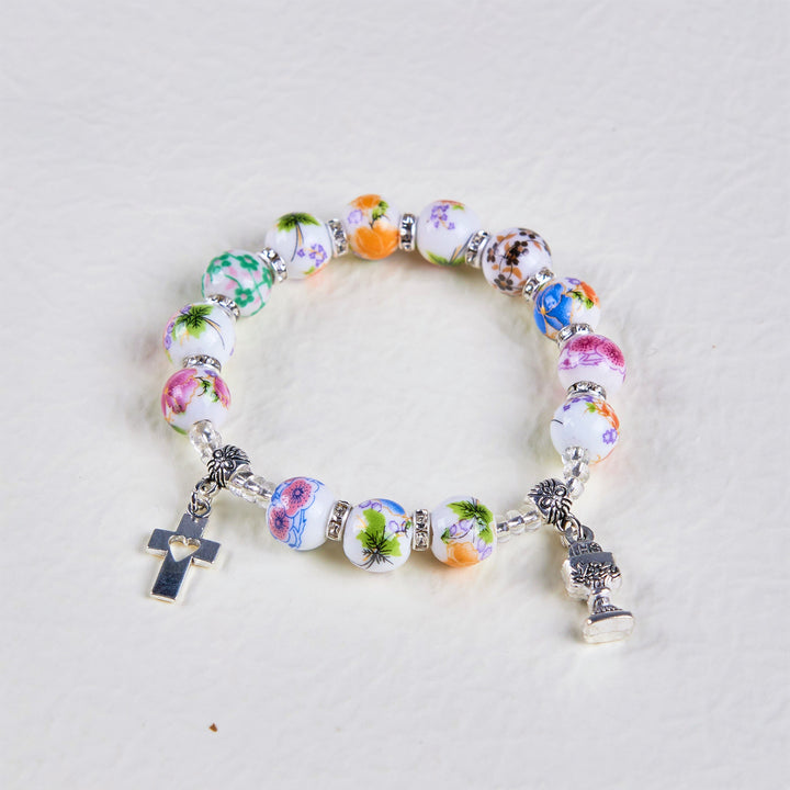 Christianartworkshop Armband mit Keramikperlen im farbenfrohen Stil „Holy Gail One Decade“