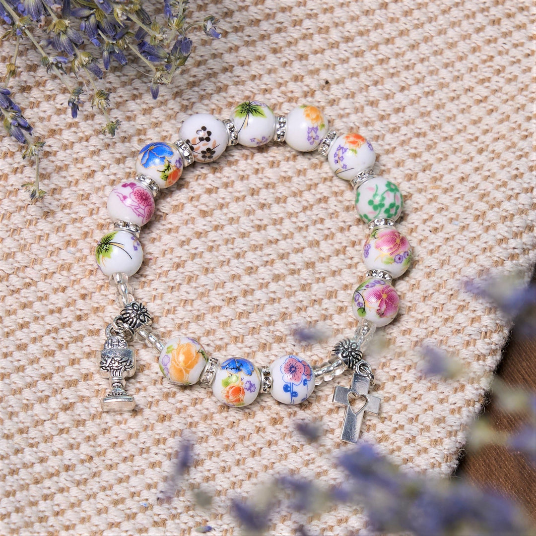 Christianartworkshop Armband mit Keramikperlen im farbenfrohen Stil „Holy Gail One Decade“