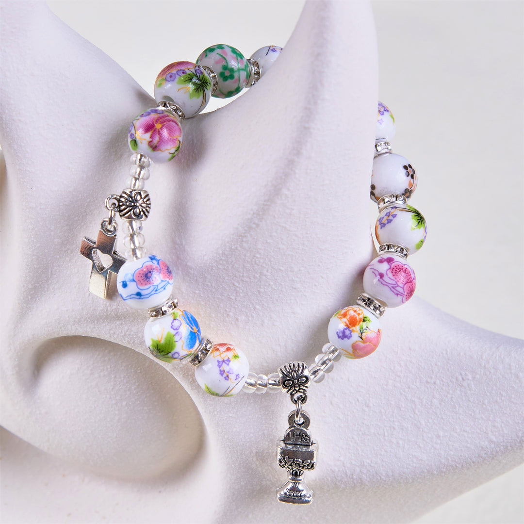 Christianartworkshop Armband mit Keramikperlen im farbenfrohen Stil „Holy Gail One Decade“