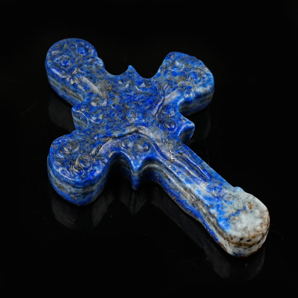 Christianartworkshop Naturstein Tigerauge Labradorit Obsidian Lapislazuli Scrollwork Kruzifix Verzierungen - image 3