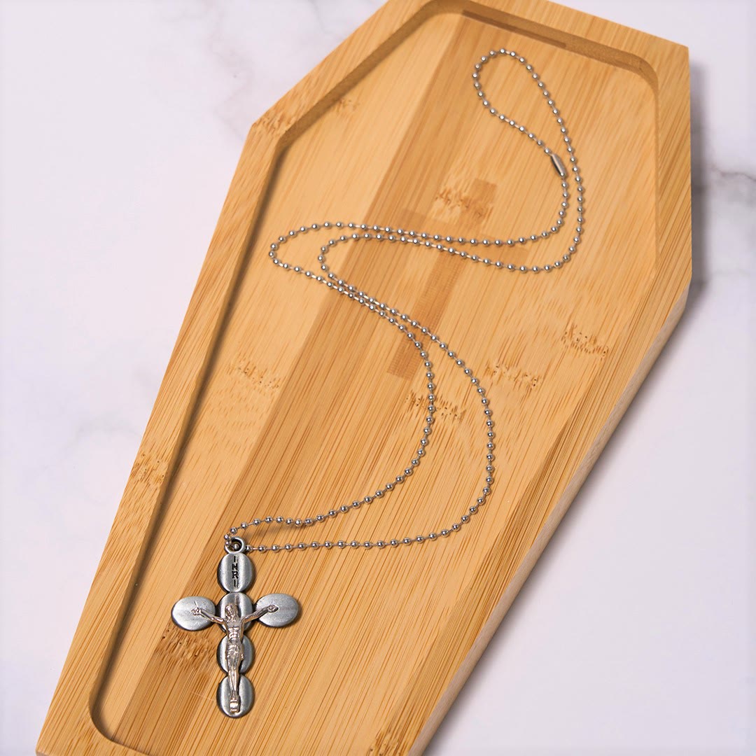 Christianartworkshop Halskette mit Anhänger, schlichtes Kruzifix, Schutz-Amulett, Religion
