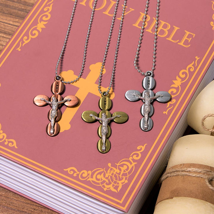 Christianartworkshop Halskette mit Anhänger, schlichtes Kruzifix, Schutz-Amulett, Religion