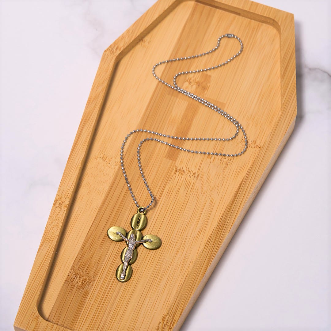 Christianartworkshop Halskette mit Anhänger, schlichtes Kruzifix, Schutz-Amulett, Religion