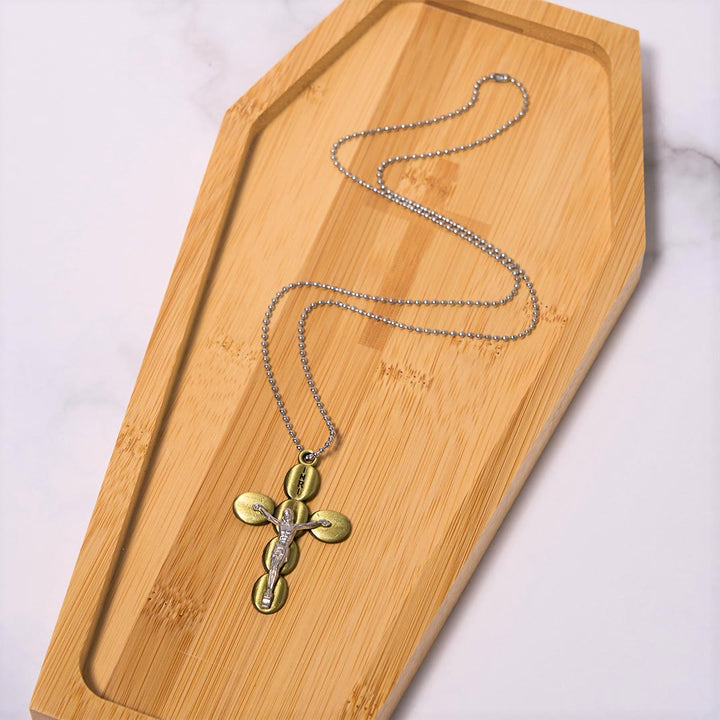 Christianartworkshop Halskette mit Anhänger, schlichtes Kruzifix, Schutz-Amulett, Religion