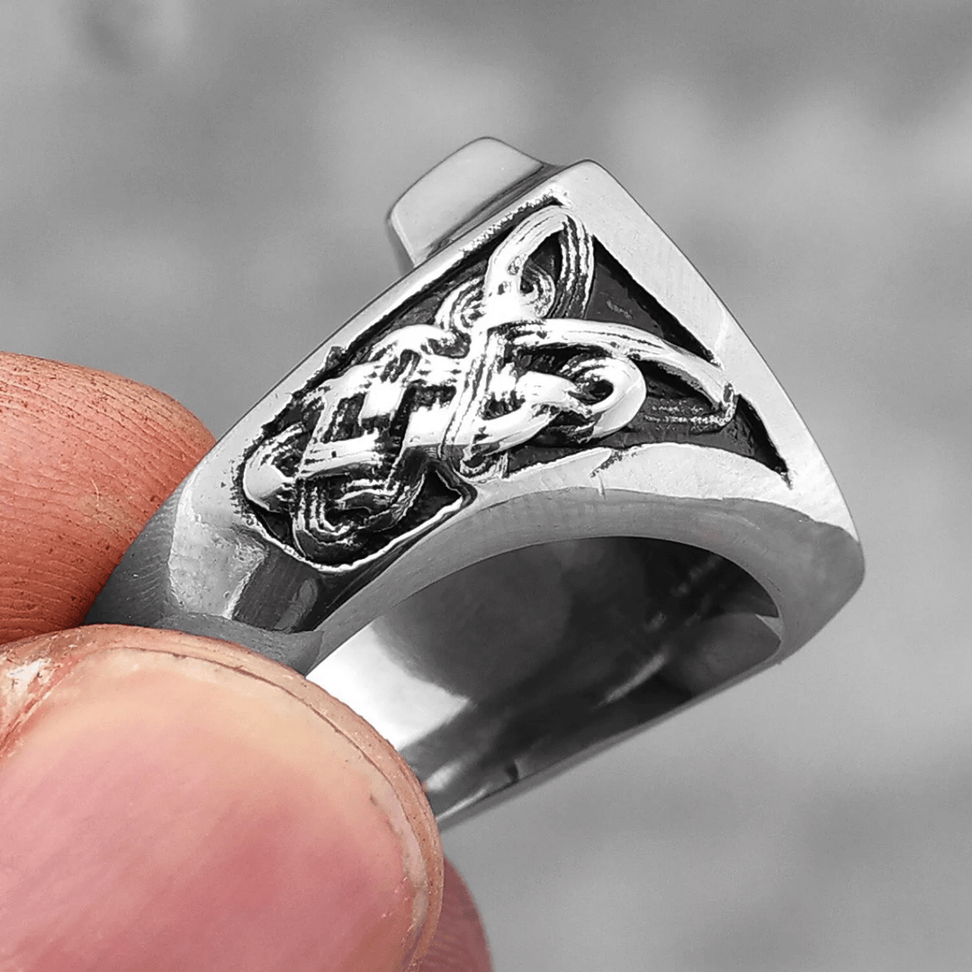 Christianartworkshop Ring im Retro-Stil mit Schutzengel St. Michael, Schutz und Stärke