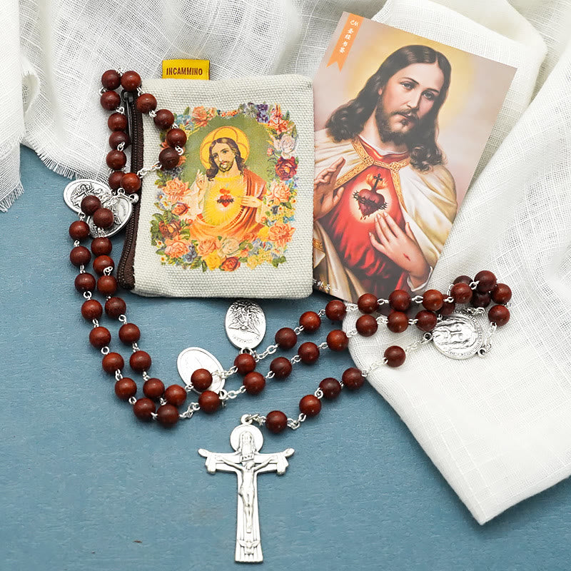 Christianartworkshop Klassischer Rosenkranz aus Olivenholz, handgefertigt, Ikonostase - Heiligenbilder & Dreifaltigkeit - image 1