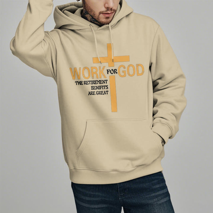 Christianartworkshop Kapuzenpullover aus Polyester im klassischen Stil „Cross Work For God“ mit Fleecefutter