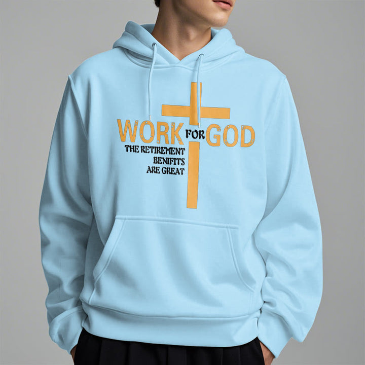 Christianartworkshop Kapuzenpullover aus Polyester im klassischen Stil „Cross Work For God“ mit Fleecefutter