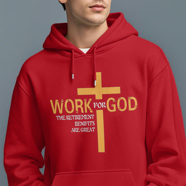 Christianartworkshop Kapuzenpullover aus Polyester im klassischen Stil „Cross Work For God“ mit Fleecefutter