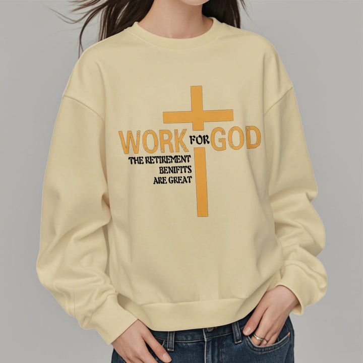 Christianartworkshop Klassisches Sweatshirt im Kreuz-Stil, Arbeit für Gott, mit Fleece gefüttert, Polyester