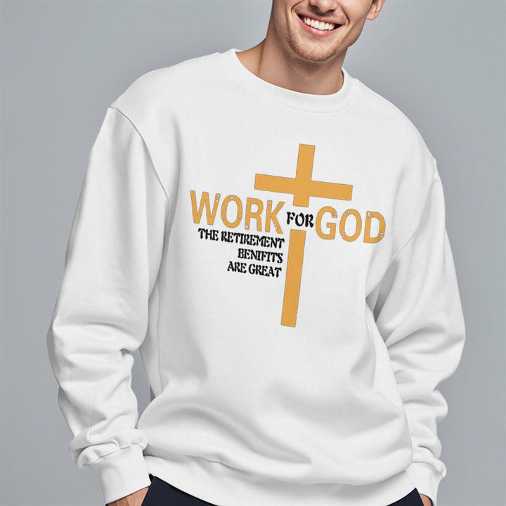 Christianartworkshop Klassisches Sweatshirt im Kreuz-Stil, Arbeit für Gott, mit Fleece gefüttert, Polyester