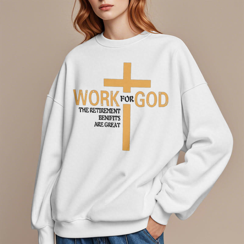 Christianartworkshop Klassisches Sweatshirt im Kreuz-Stil, Arbeit für Gott, mit Fleece gefüttert, Polyester