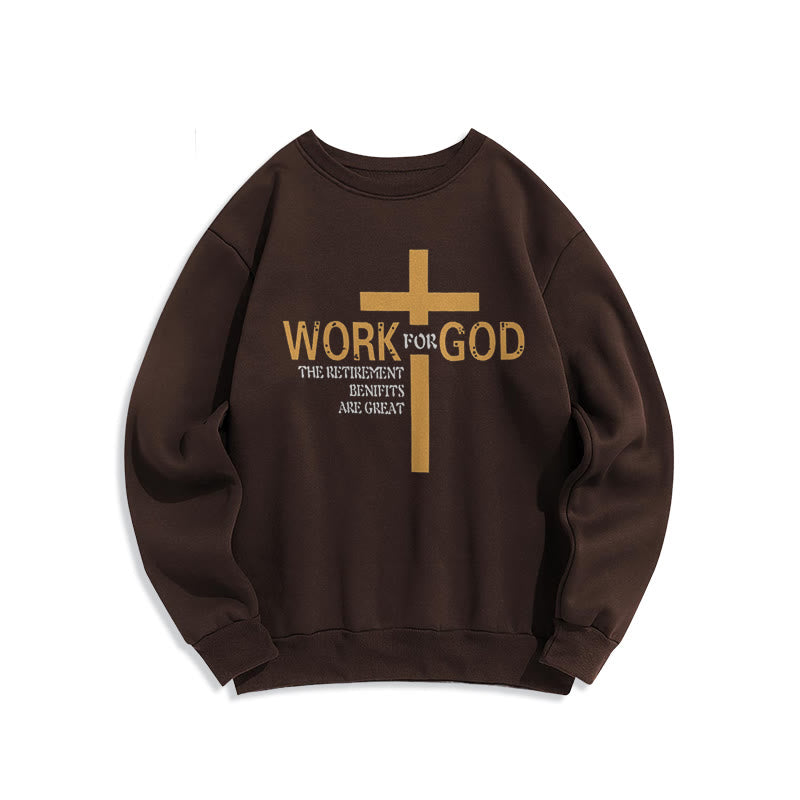 Christianartworkshop Klassisches Sweatshirt im Kreuz-Stil, Arbeit für Gott, mit Fleece gefüttert, Polyester