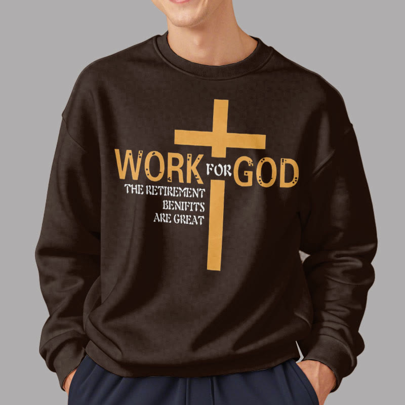 Christianartworkshop Klassisches Sweatshirt im Kreuz-Stil, Arbeit für Gott, mit Fleece gefüttert, Polyester