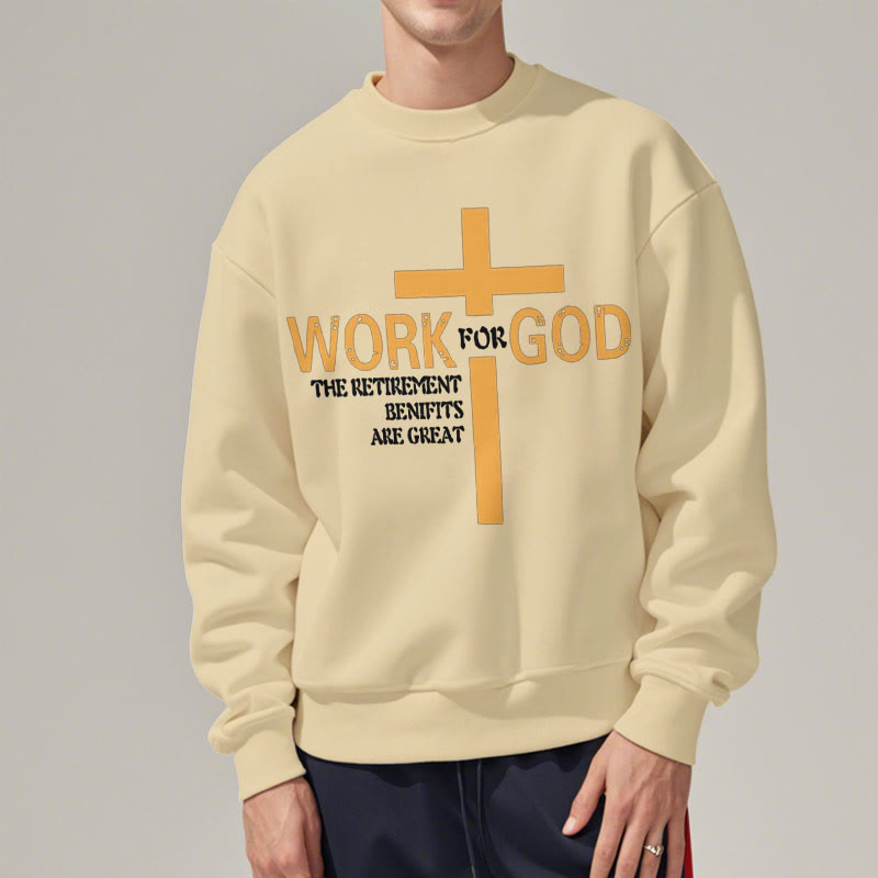 Christianartworkshop Klassisches Sweatshirt im Kreuz-Stil, Arbeit für Gott, mit Fleece gefüttert, Polyester