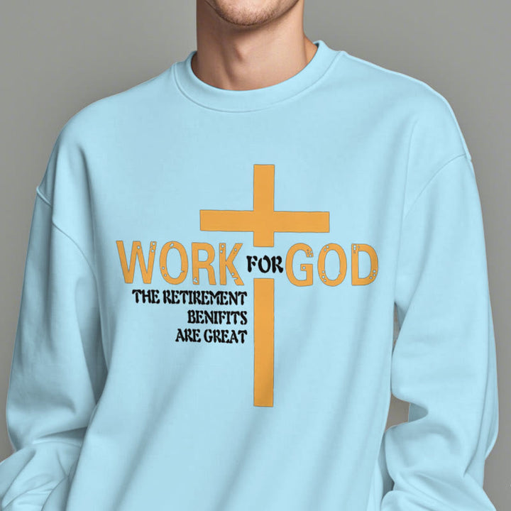 Christianartworkshop Klassisches Sweatshirt im Kreuz-Stil, Arbeit für Gott, mit Fleece gefüttert, Polyester