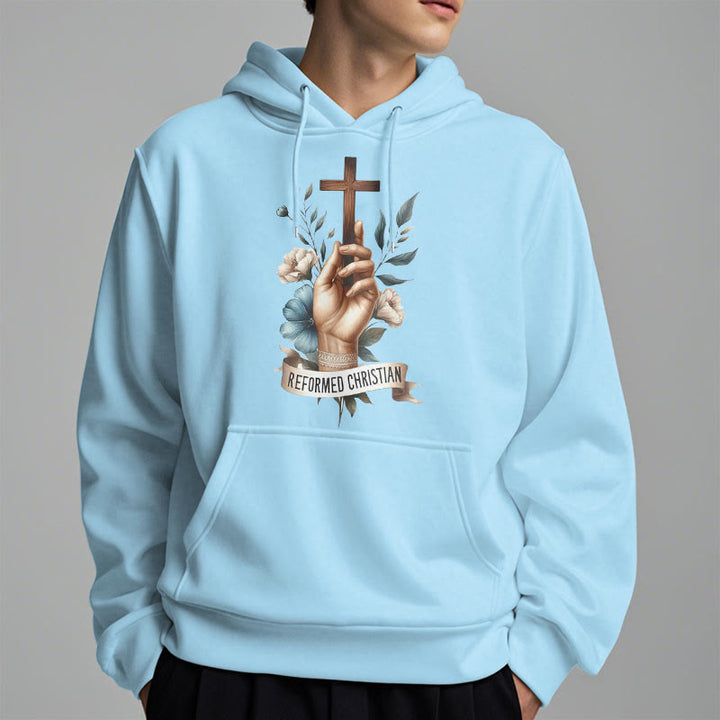 Christianartworkshop Klassischer farbiger Hoodie im reformierten christlichen Stil, gefüttert mit Polyester, Fleece-Futter - image 28