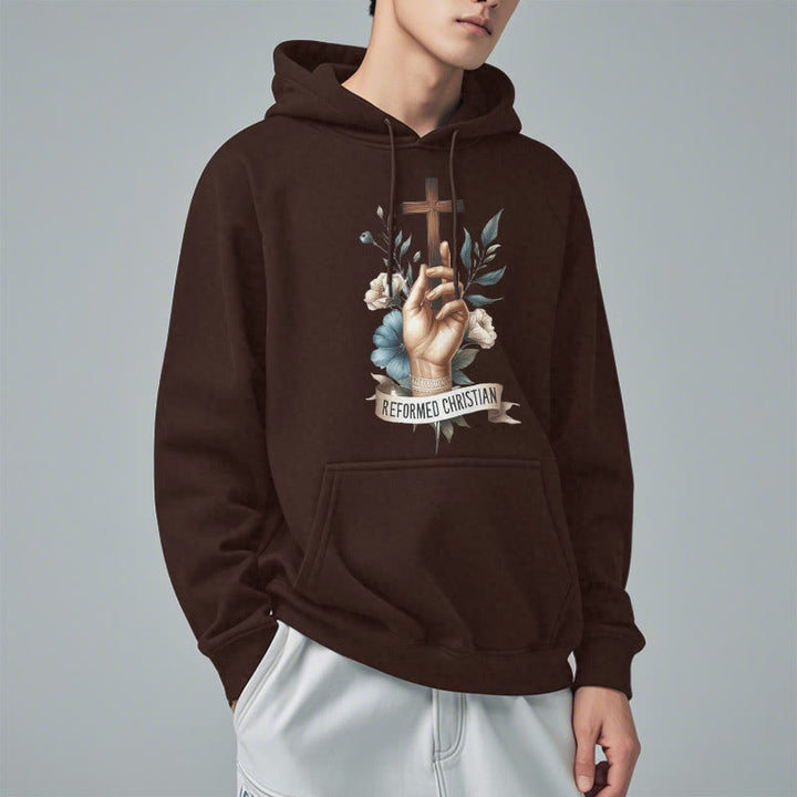 Christianartworkshop Kapuzenpullover aus Polyester im klassischen, farbigen Stil mit Fleecefutter im reformierten christlichen Glauben