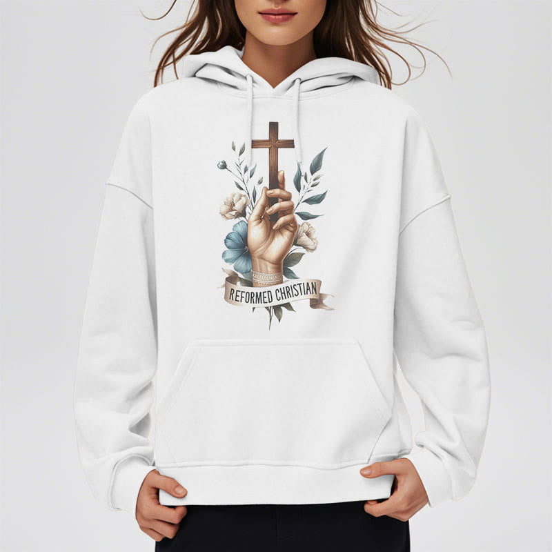 Christianartworkshop Kapuzenpullover aus Polyester im klassischen, farbigen Stil mit Fleecefutter im reformierten christlichen Glauben