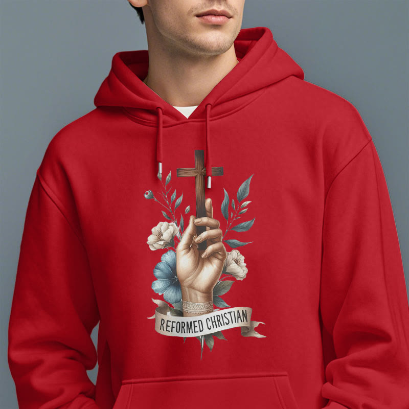 Christianartworkshop Kapuzenpullover aus Polyester im klassischen, farbigen Stil mit Fleecefutter im reformierten christlichen Glauben - image 38